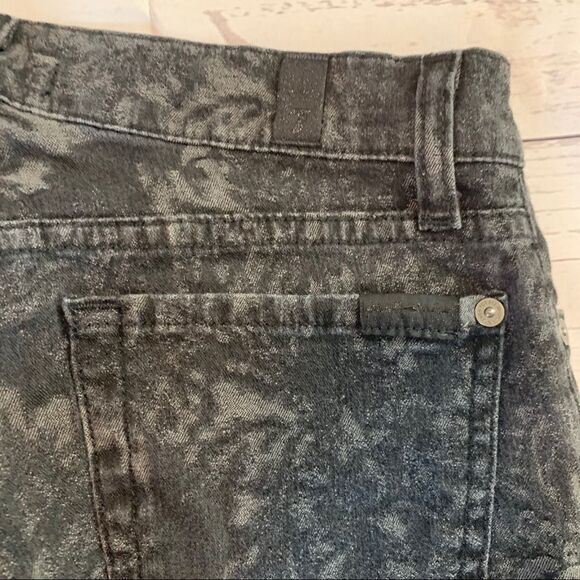 7 For All Mankind Black‎ Skinny Damask Floral Jeans - Picture 6 of 9